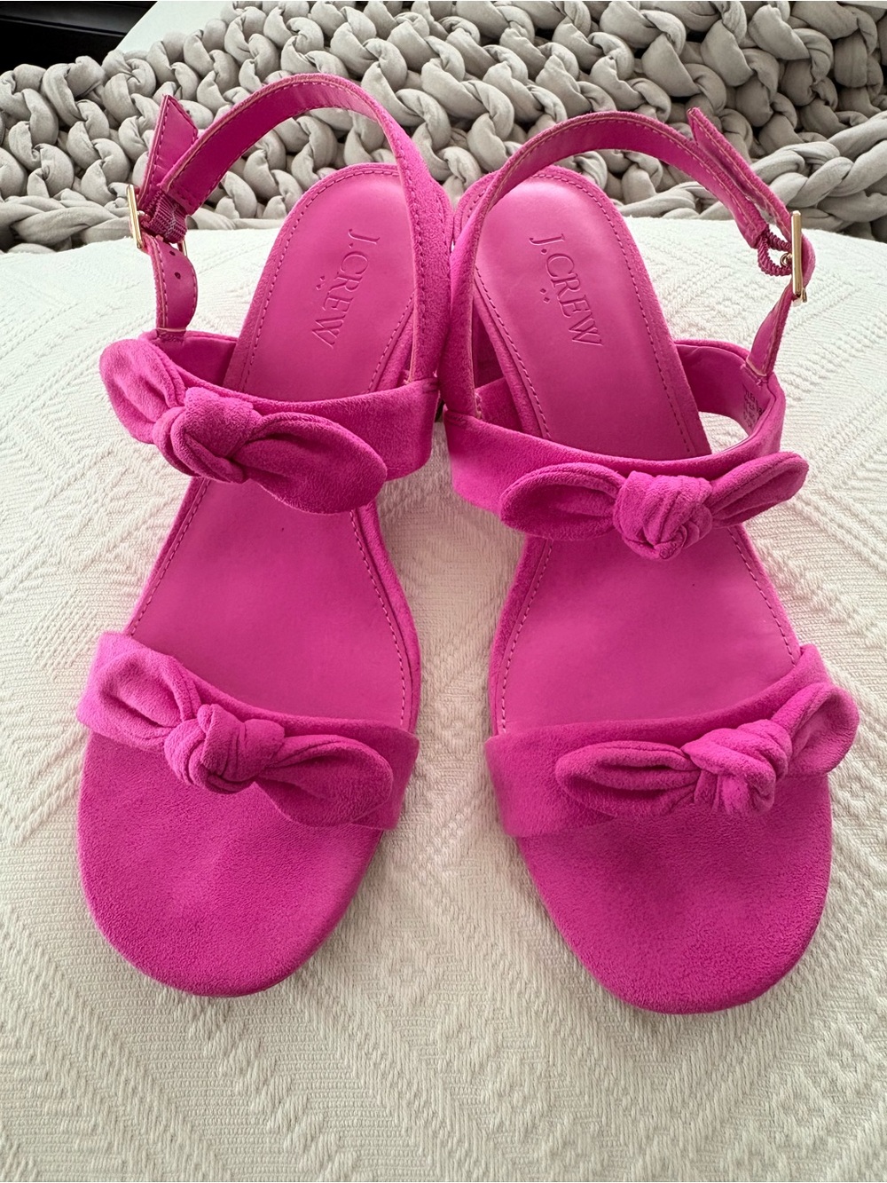 J.Crew Women's Pink Bow Heel Sandals
